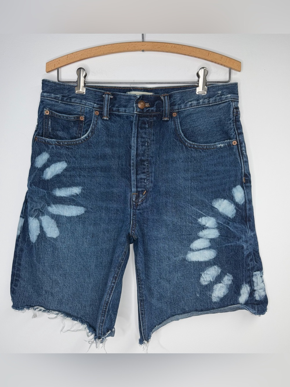 Madewell The Essex Long Baggy Short Shibori Wash Size 28 - Picture 2 of 11